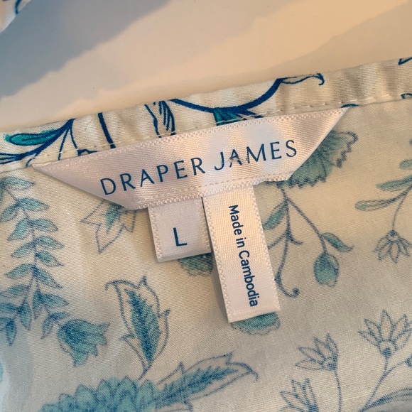 Draper James Women’s Large White Blue Floral Ruffle Sleeveless Dress Sundress - Picture 7 of 8